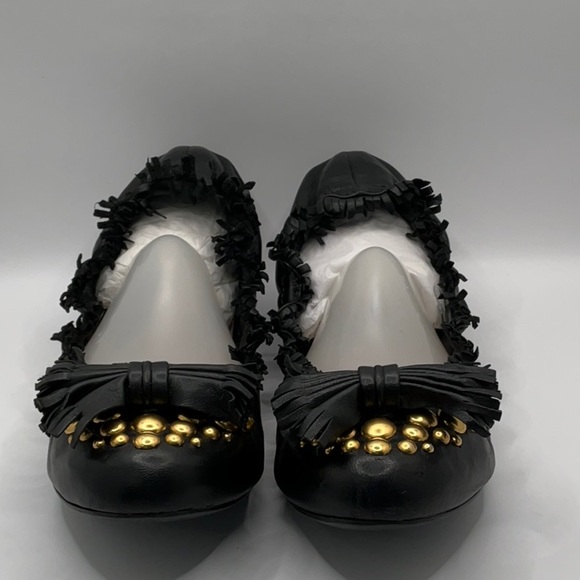 ♣️ Miu Miu ♣️ Black Lamb Leather Flats - Picture 2 of 15